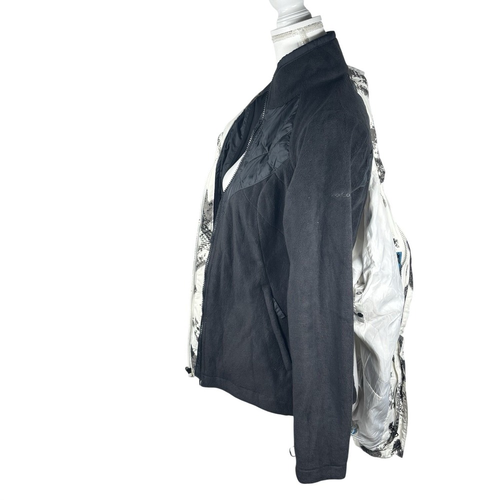 Columbia Interchange 3-in-1 Ski Jacket Size M Omni Tech Zip Gray Black Ivory Geo - Picture 11 of 16